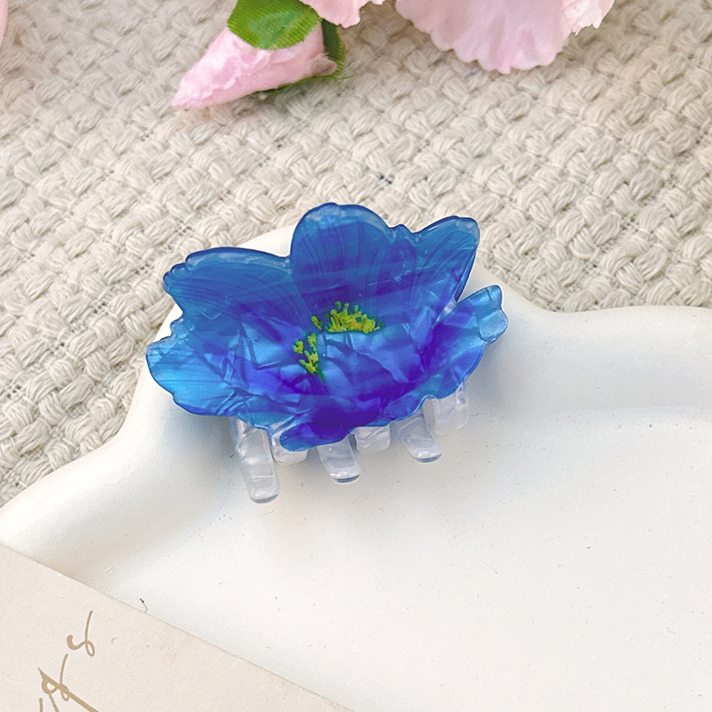 4:Acetate flower clip sky blue-1 piece