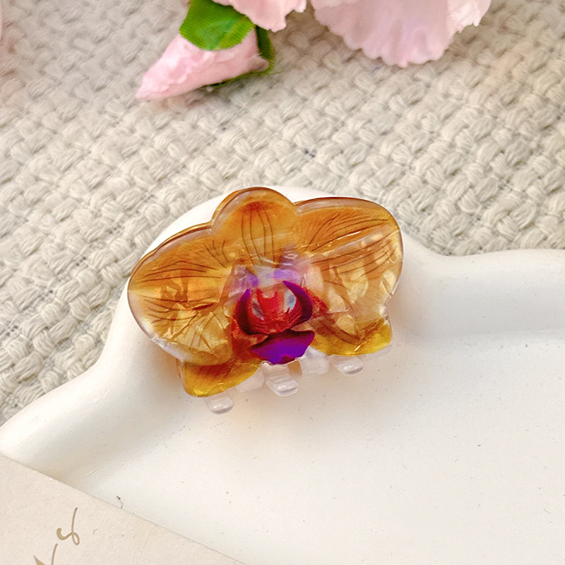 5:Acetate flower clip champagne color - 1 piece
