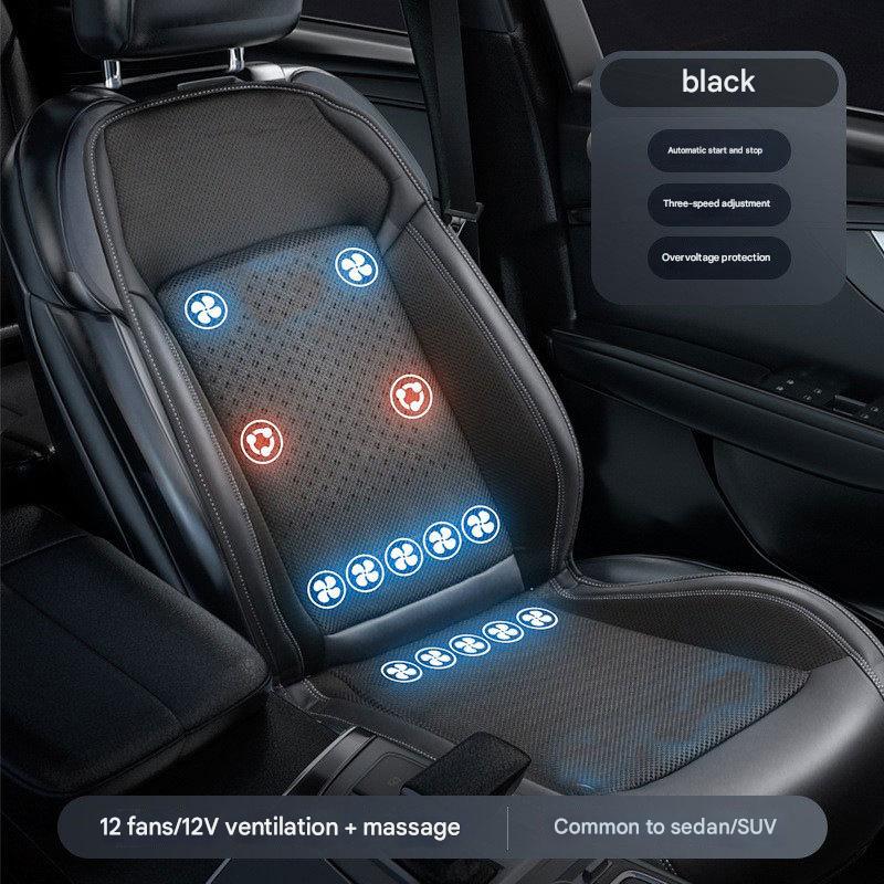 12v single seat black [massage   ventilation   12 large fans]