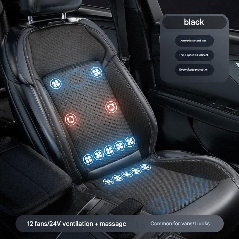 24v single seat black [massage   ventilation   12 large fans]