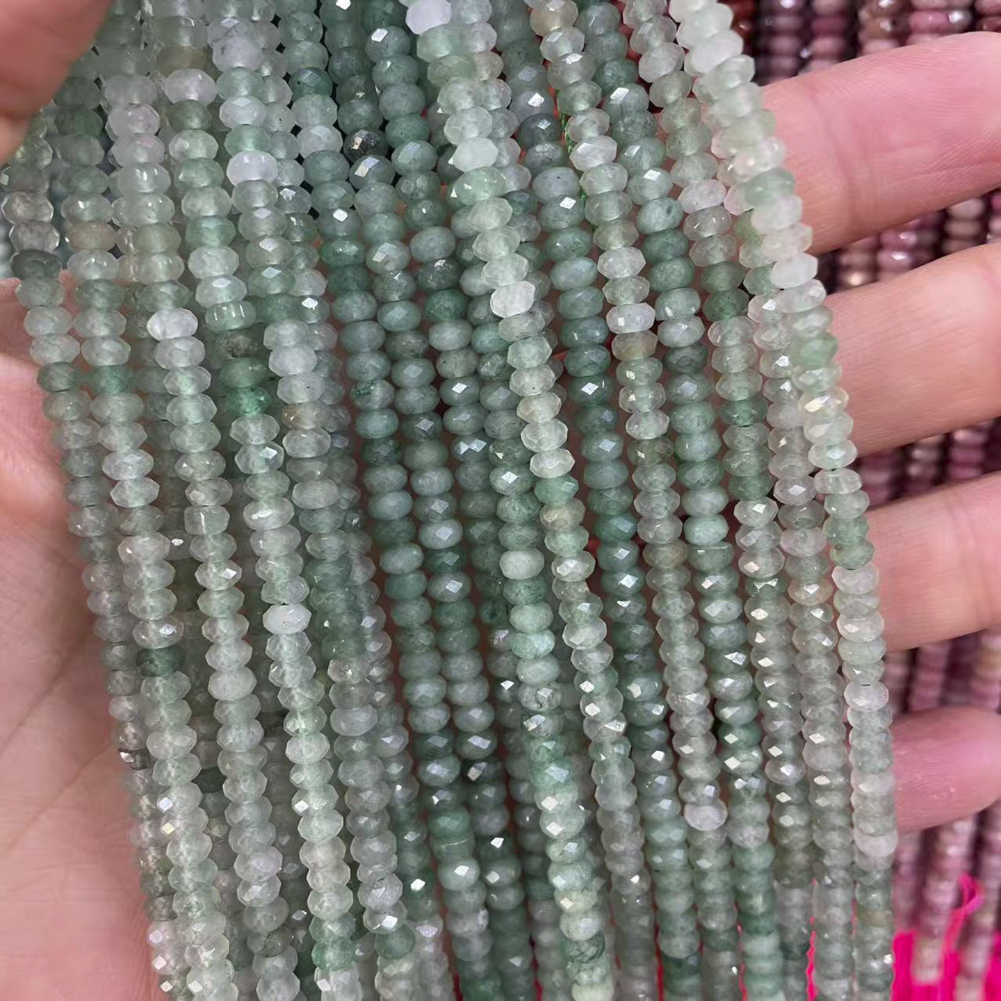 8 green Strawberry Quartz