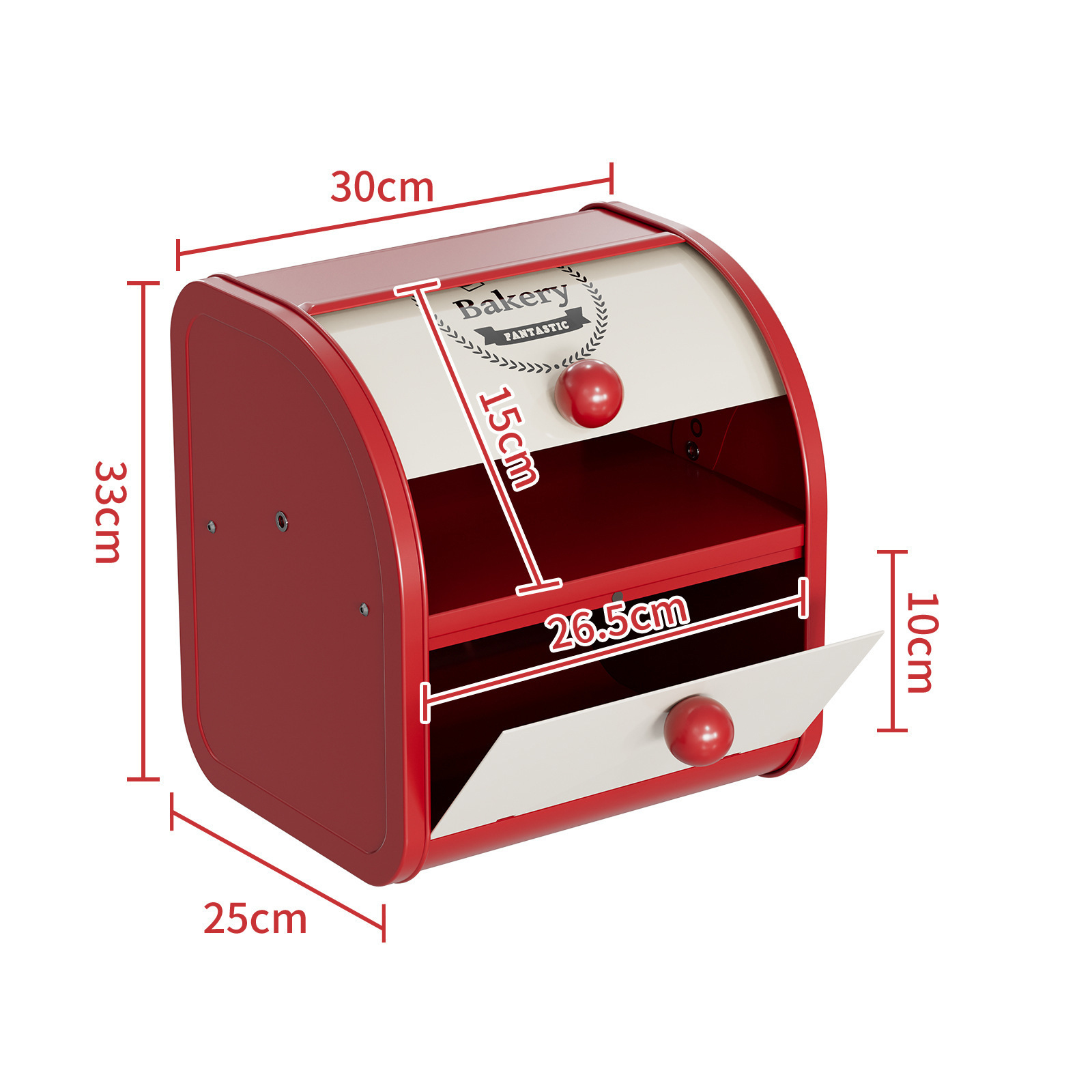 Dopamine-flip-top double-layer bread box-small length (30cm)