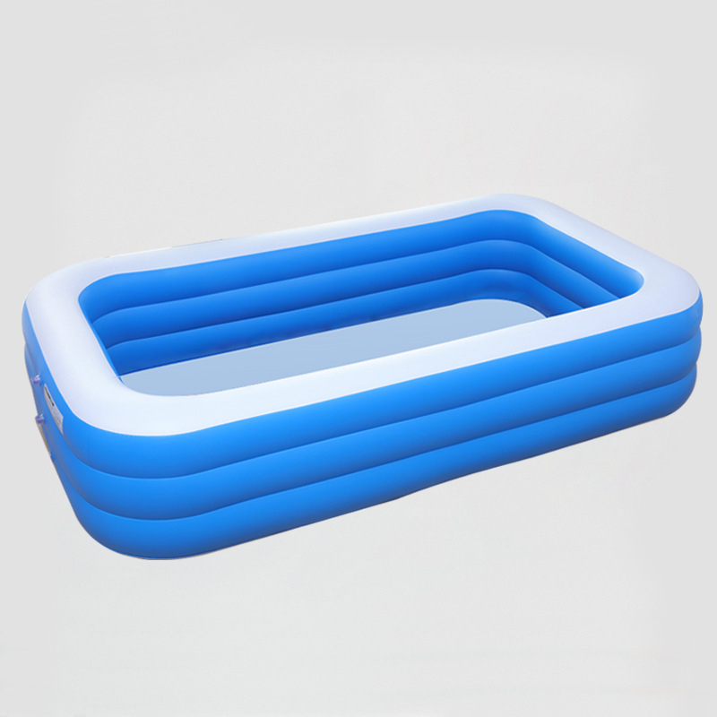 Inflatable 366cm blue and white three-layer flat bottom pool