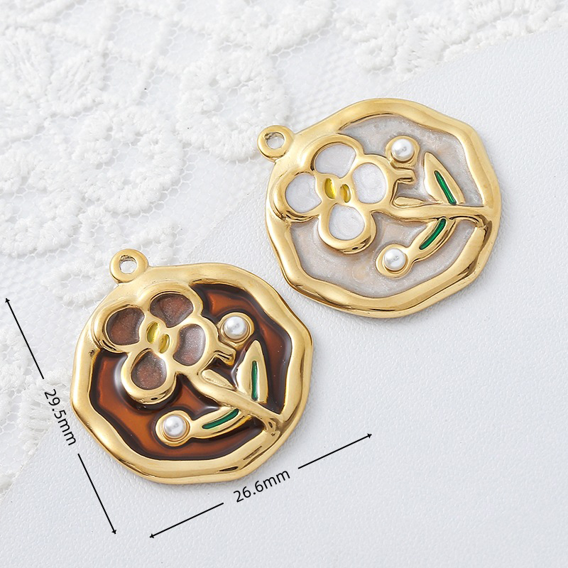 2:Irregular round flowers with pearls (coffee color)