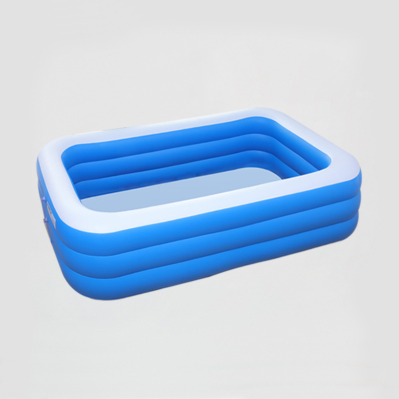 Inflatable 180cm blue and white three-layer flat bottom pool