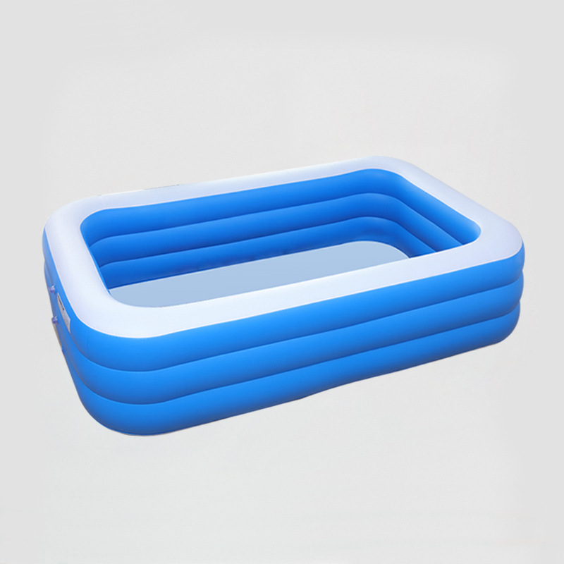 Inflatable 250cm blue and white three-layer flat bottom pool