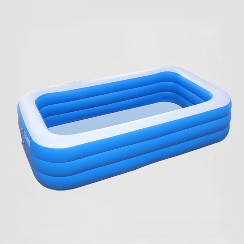 Inflatable 300cm blue and white three-layer flat bottom pool