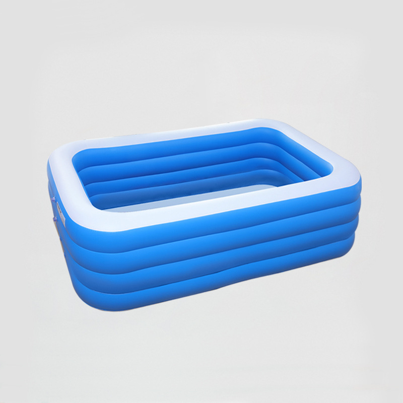 Inflatable 180cm blue and white four-layer flat bottom pool