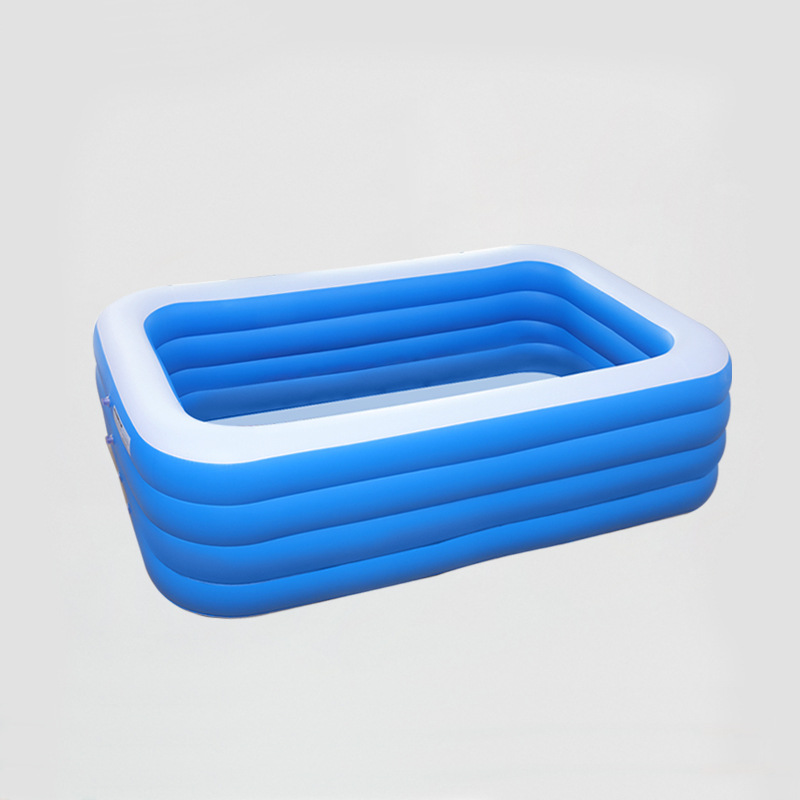 Inflatable 200cm blue and white four-layer flat bottom pool