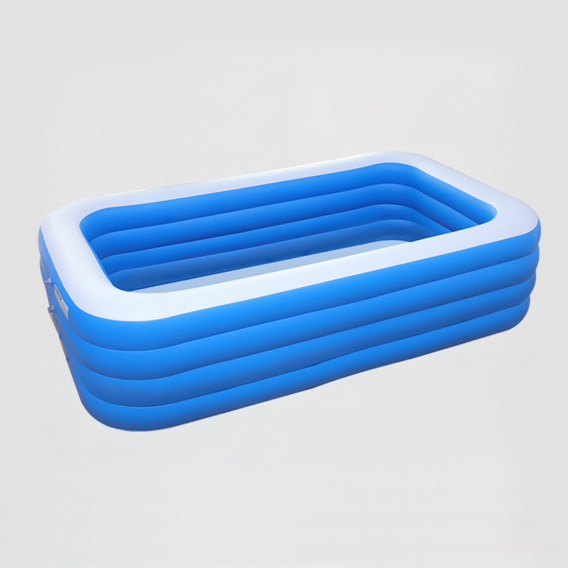 Inflatable 366cm blue and white four-layer flat bottom pool