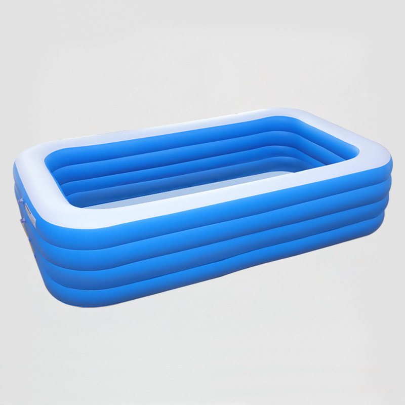Inflatable 408cm blue and white four-layer flat bottom pool