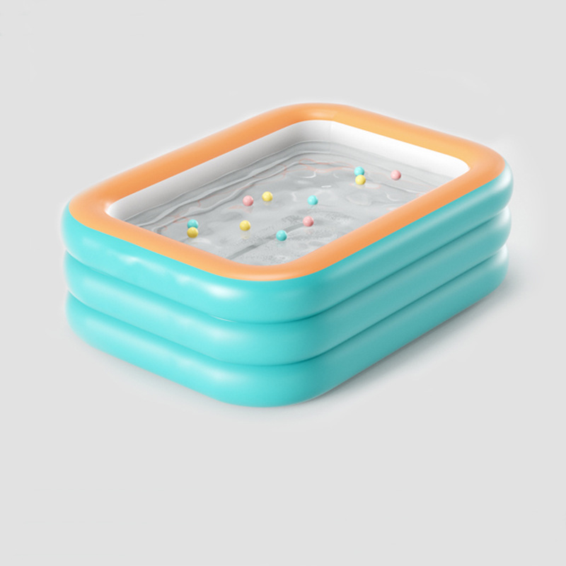 Inflatable 180cm green orange three-layer flat bottom pool