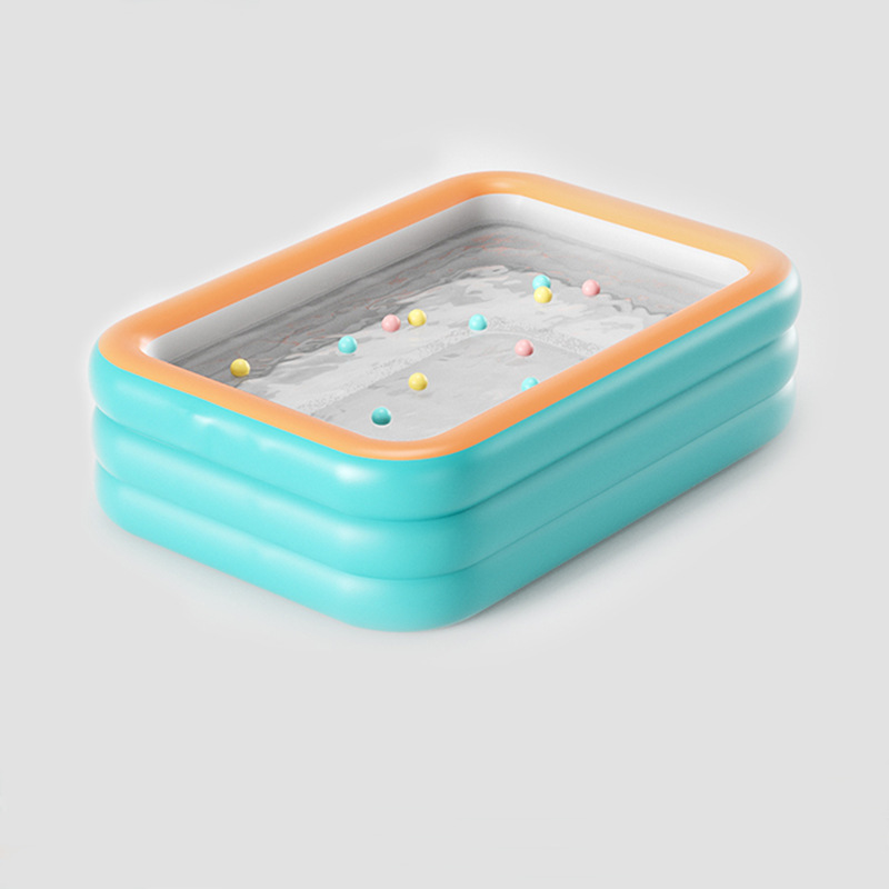 Inflatable 200cm green orange three-layer flat bottom pool