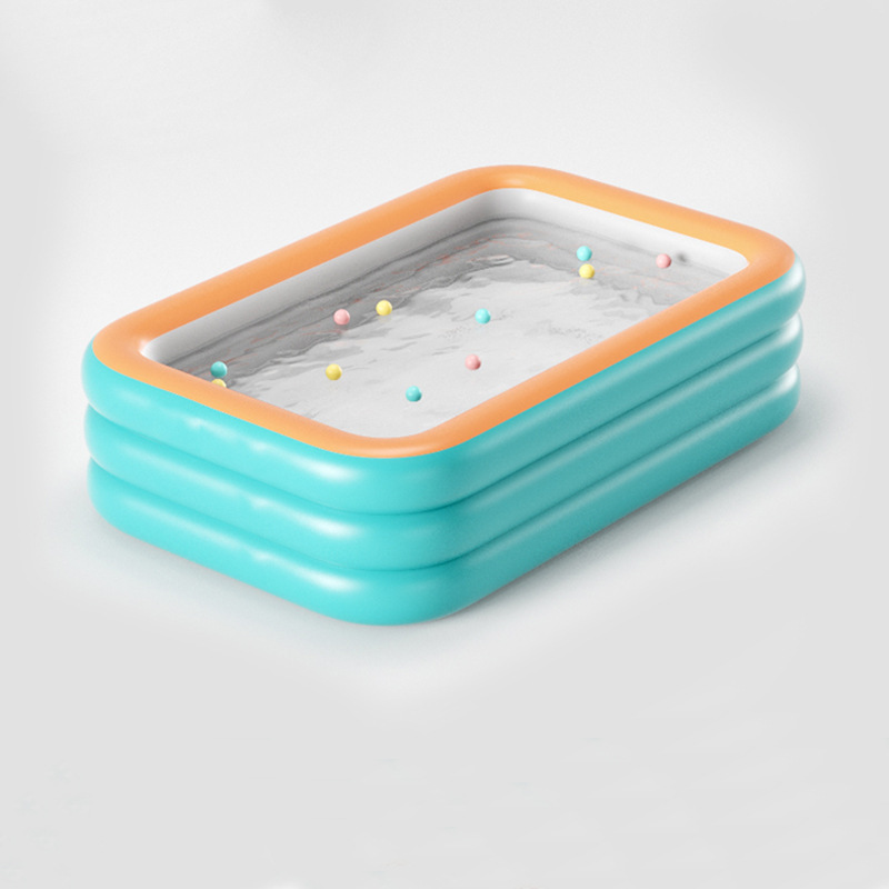 Inflatable 250cm green orange three-layer flat bottom pool