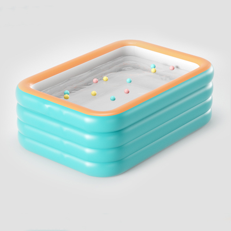 Inflatable 200cm green and orange four-layer flat bottom pool