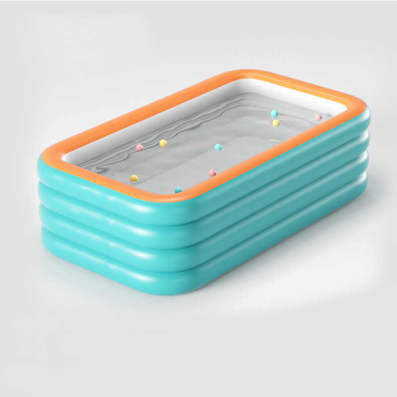 Inflatable 366cm green and orange four-layer flat bottom pool