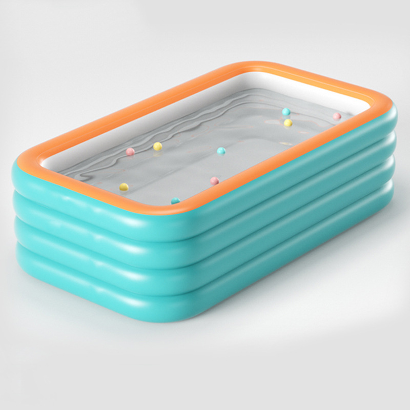 Inflatable 408cm green and orange four-layer flat bottom pool