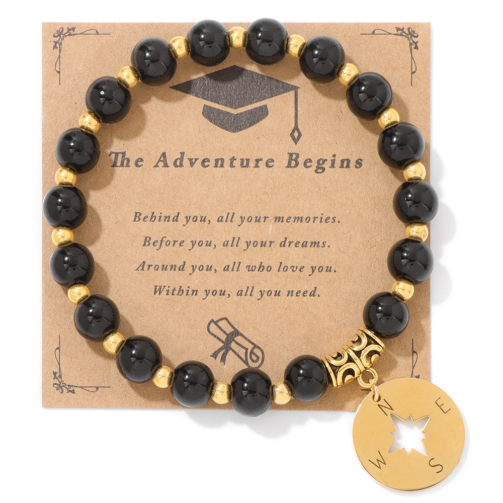 4 Glossy black beads
