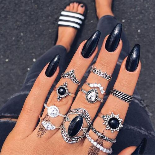 4:AZzl0000465 ancient silver women's ring combination suit environmental protection