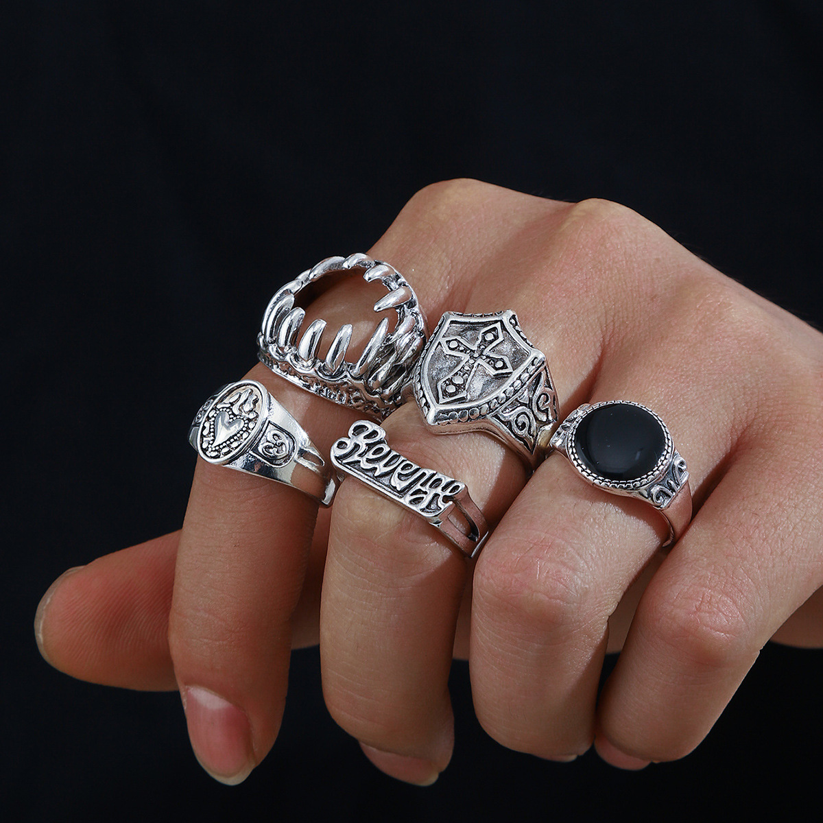 13:Oil dripping 5-piece ring set