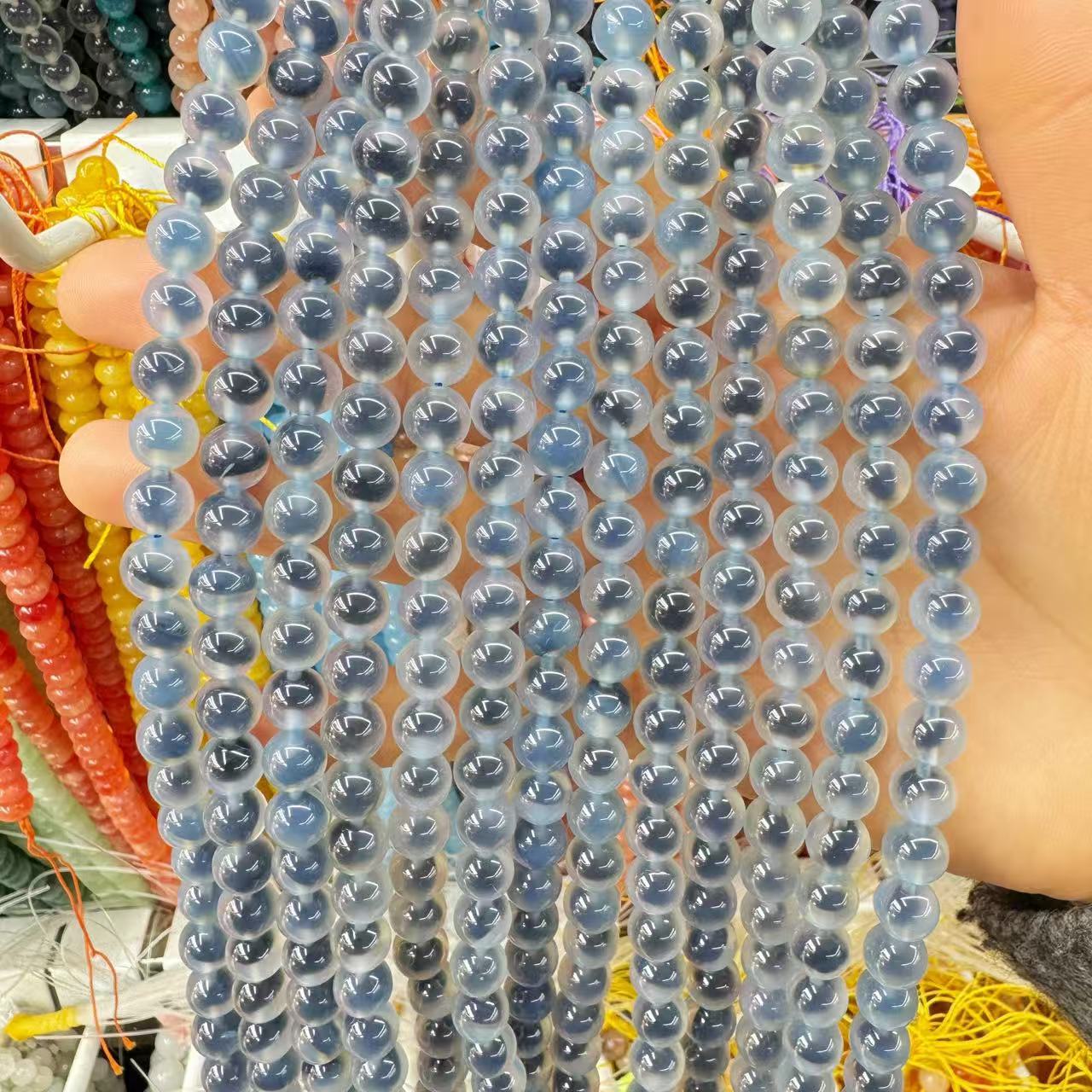 1:Blue gray sugar heart agate