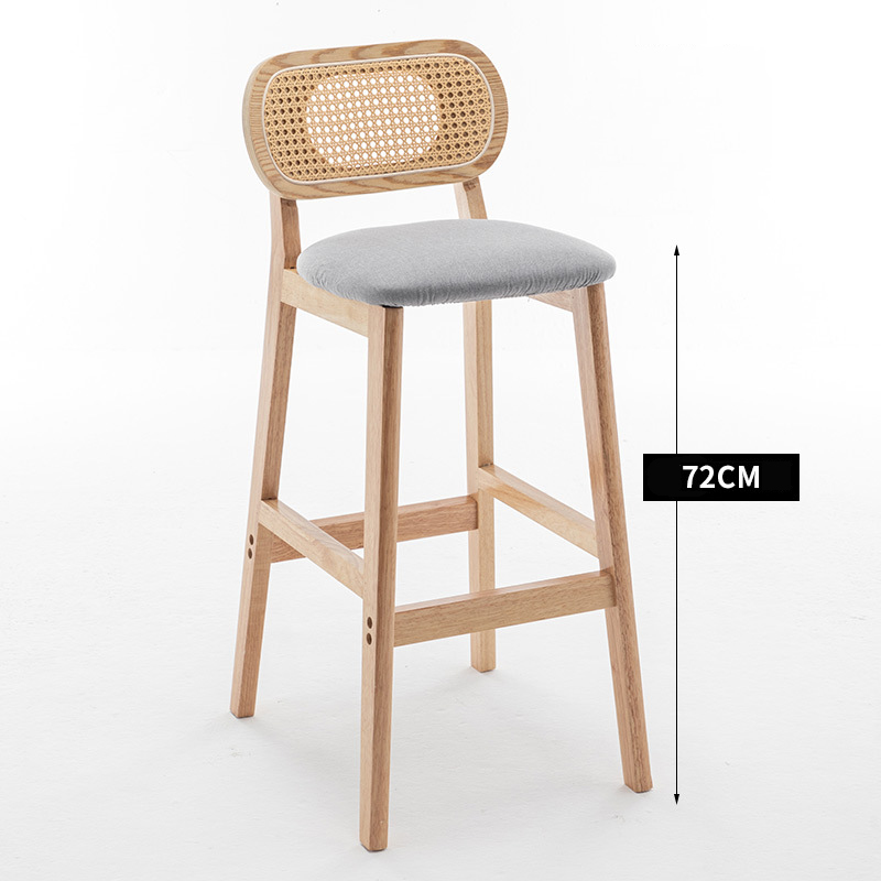 wooden frame with light gray linen cushion