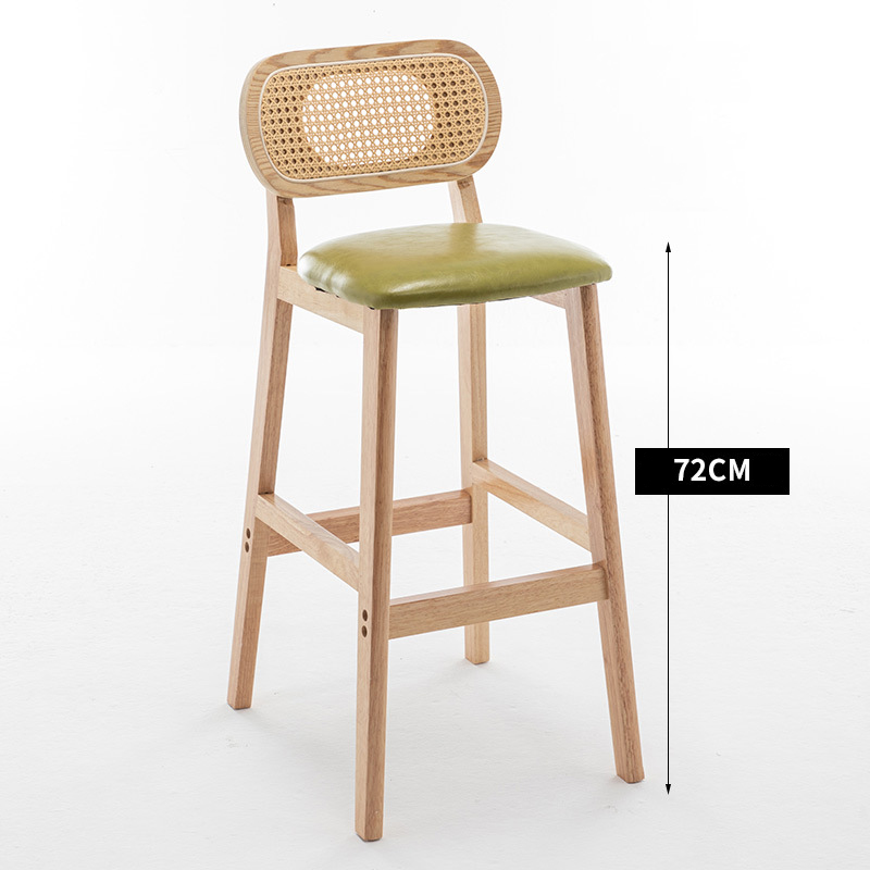 wooden frame grass green leather seat cushion