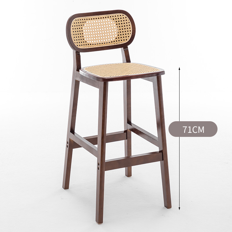 brown frame [woven rattan   solid wood cushion]