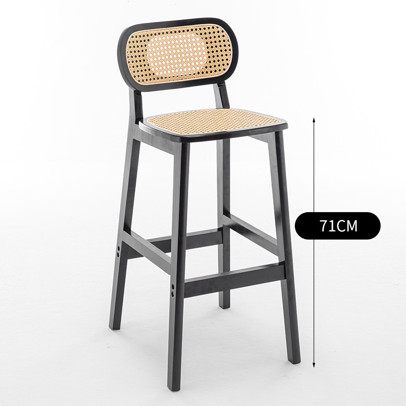 black frame [wicker   solid wood cushion]