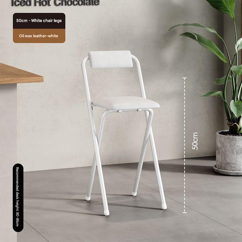 Swan white - soft leather seat/back square stool, seat height 50cm