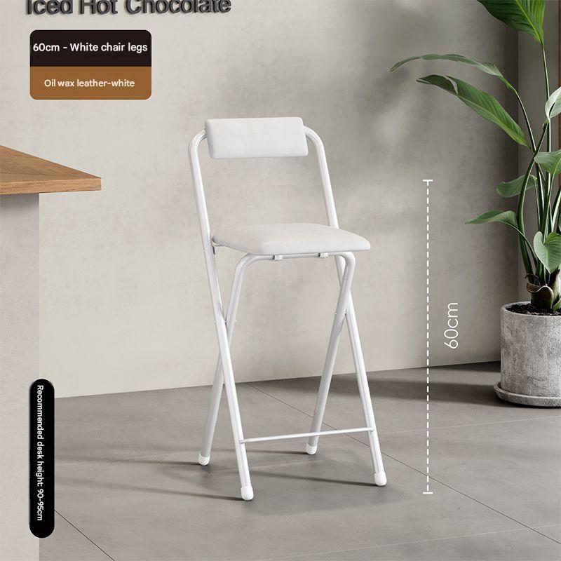 Swan white - soft leather seat/back square stool, seat height 60cm