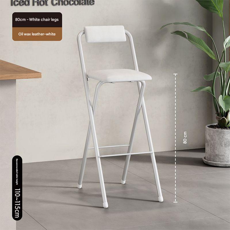 Swan white - soft leather seat/back square stool, seat height 80cm