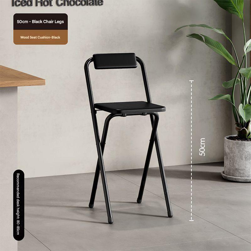 Agate black - wooden board seat/square stool seat height 50cm