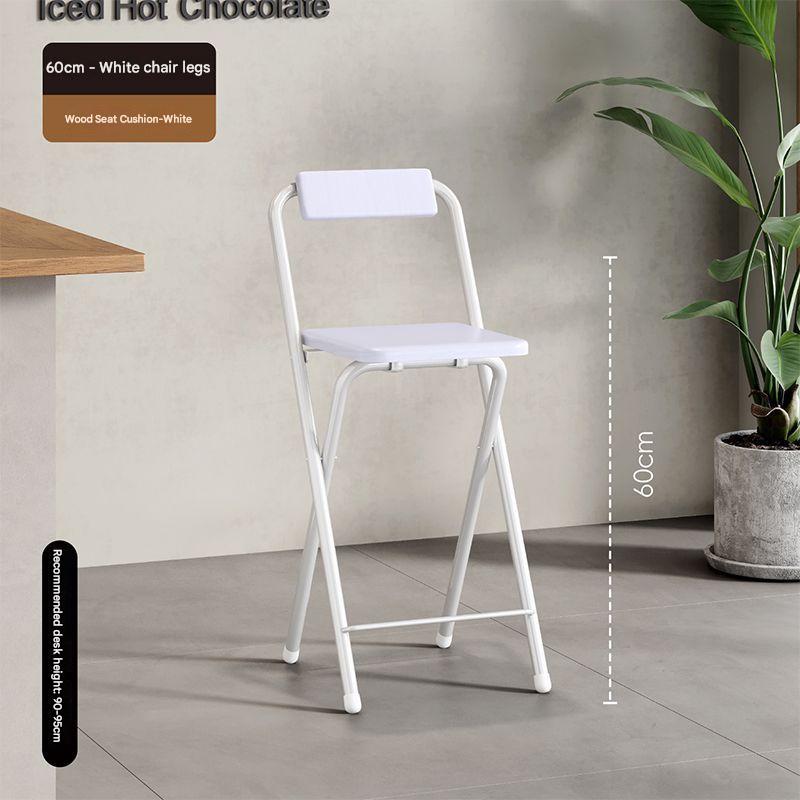 Swan white - wooden board seat/backrest square stool, seat height 60cm