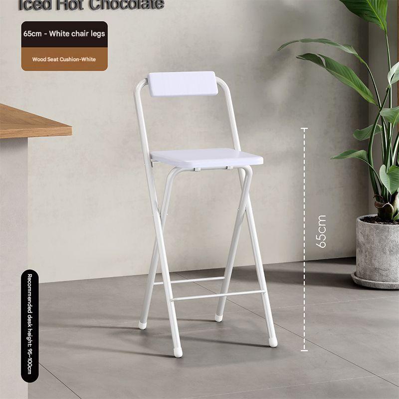 Swan white - wooden board seat/square stool, seat height 65cm