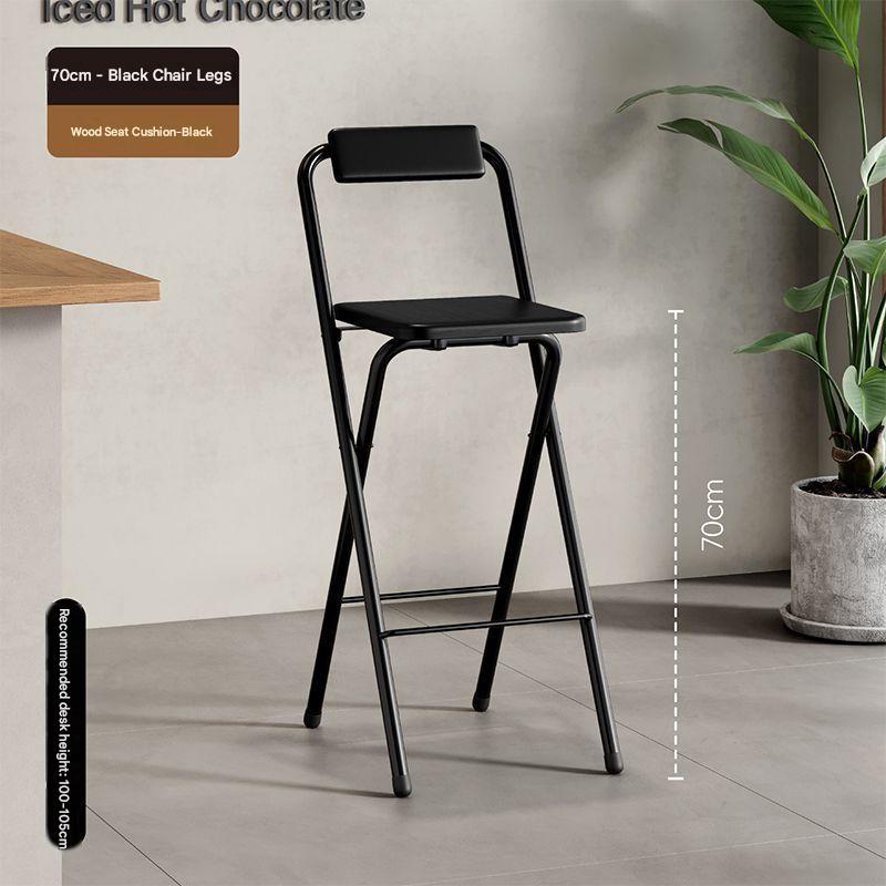 Agate black - wooden board seat/backrest square stool, seat height 70cm