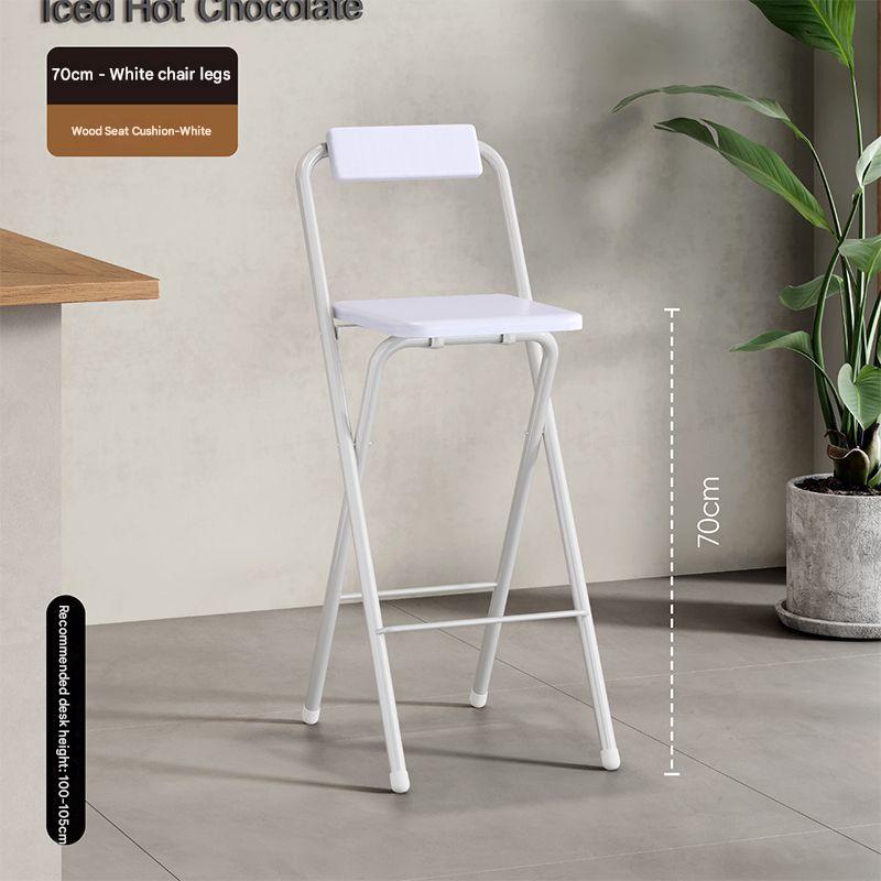Swan white - wooden board seat/backrest square stool, seat height 70cm
