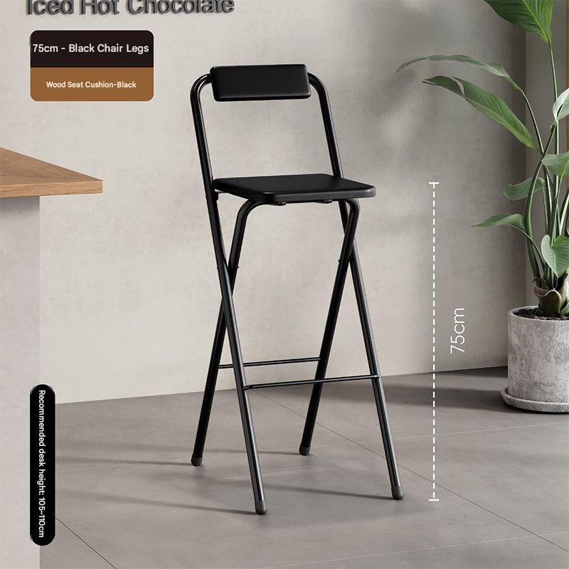 Agate black - wooden board seat/square stool, seat height 75cm
