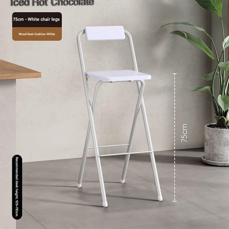 Swan white - wooden board seat/square stool, seat height 75cm