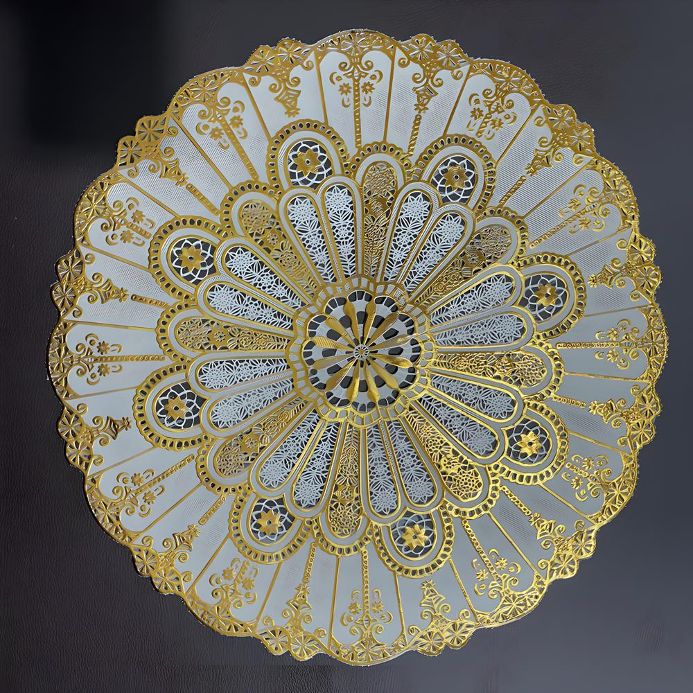 Peacock flower golden round