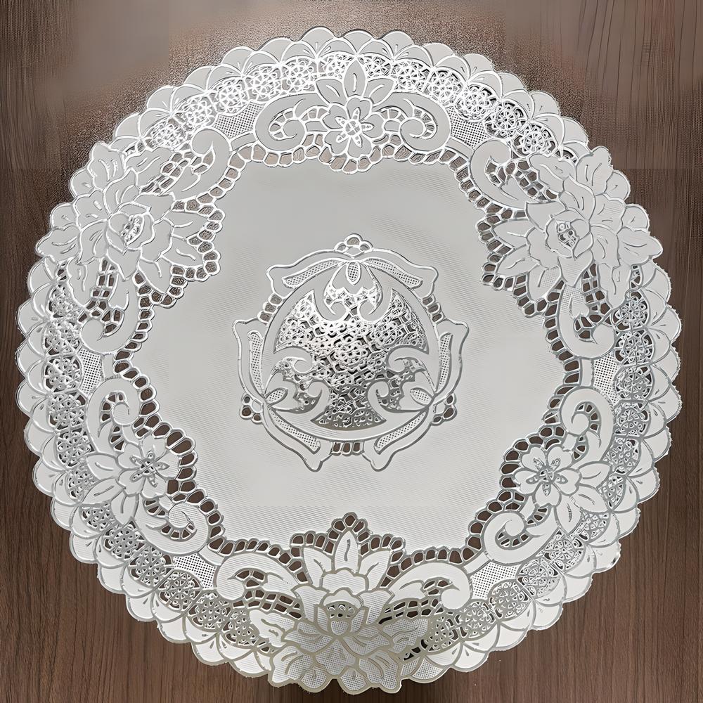 Crown Flower Silver Round