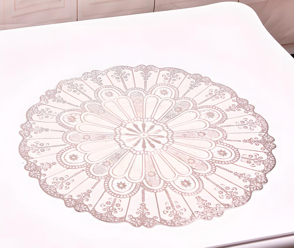 Peacock Flower Silver Round