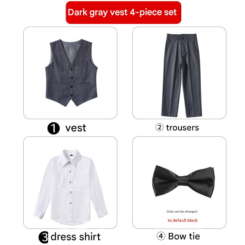 dark gray vest four-piece]