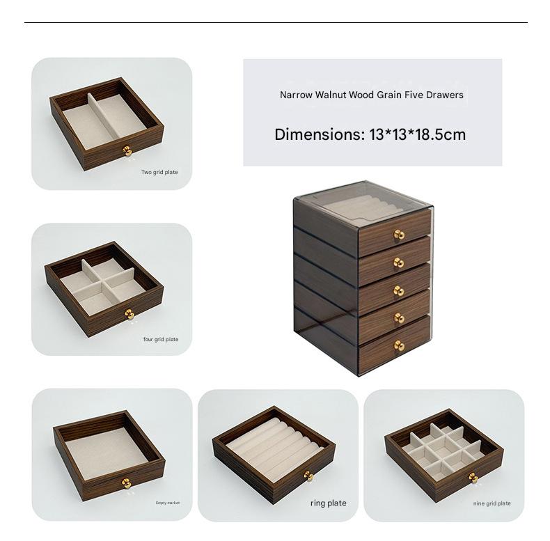 Walnut grain small five layers; 13*13*11cm
