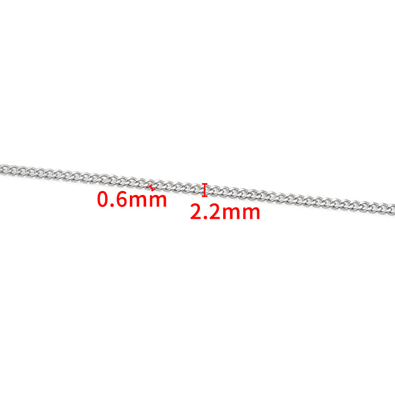 1:Steel color double-sided grinding chain 0.6x2.2mm