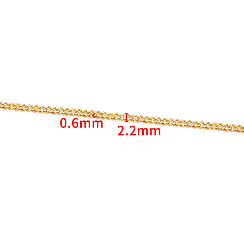 2:Vacuum 18K gold double-sided grinding chain 0.6x2.2mm