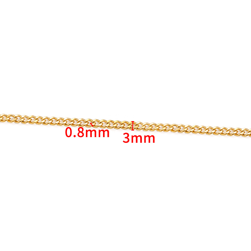 5:Vacuum 18K gold double-sided grinding chain 0.8x3mm