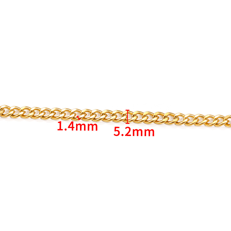 9:Vacuum 18K gold double-sided grinding chain 1.4x5.2mm