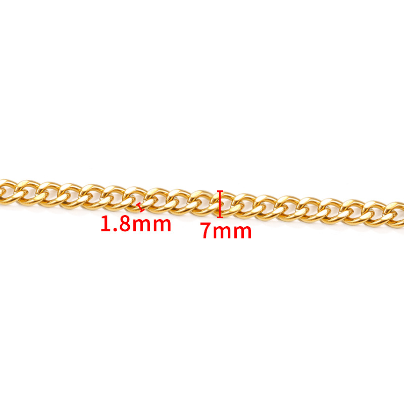 12:Vacuum 18K gold double-sided grinding chain 1.8x7mm