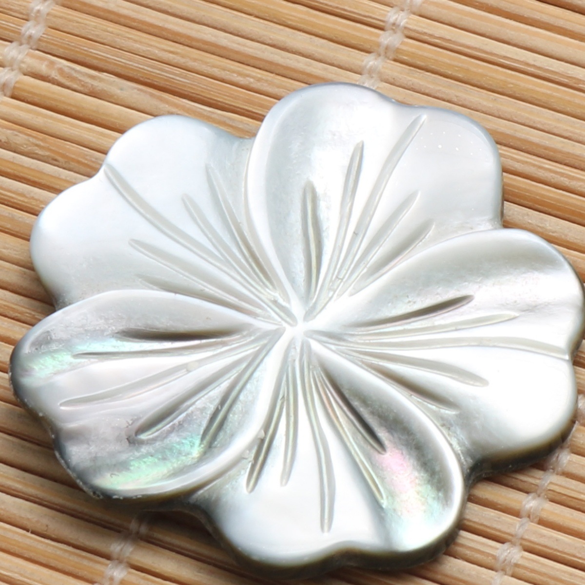 1:Silver five-petal flower 28mm